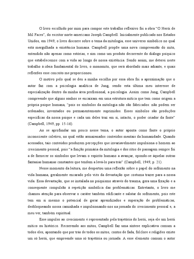 O Heroi de Mil Faces PDF Carl Jung Psicologia