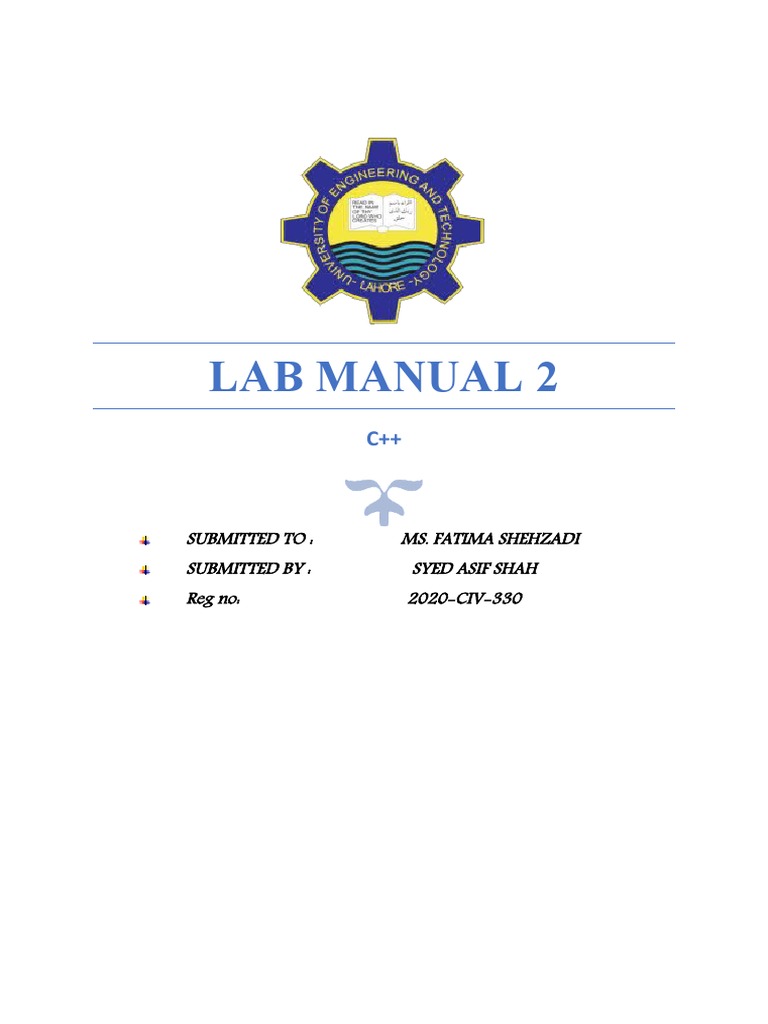 Lab Manual 2 C++ Programming Solutions for Printing Text Patterns