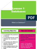 Lesson 1 Databases: What Is A Database?