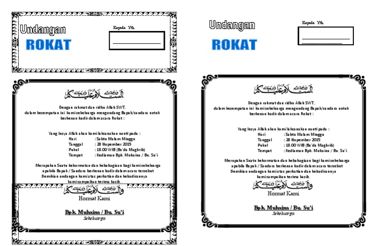 Undangan Rokat | PDF