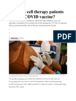 Can Stem Cell Therapy Patients Take The COVID Vaccine?: COVID-19 Pandemic Vaccination Immunising