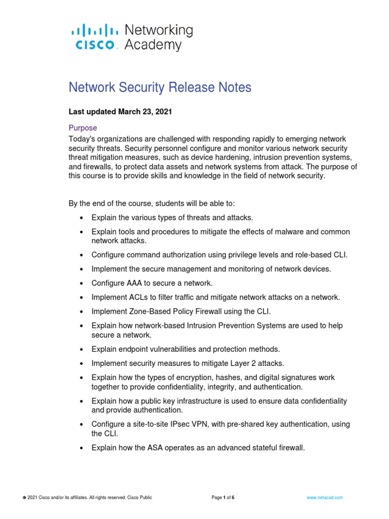 Network Security v1.0 Release Notes | PDF | Computer Network | Virtual ...