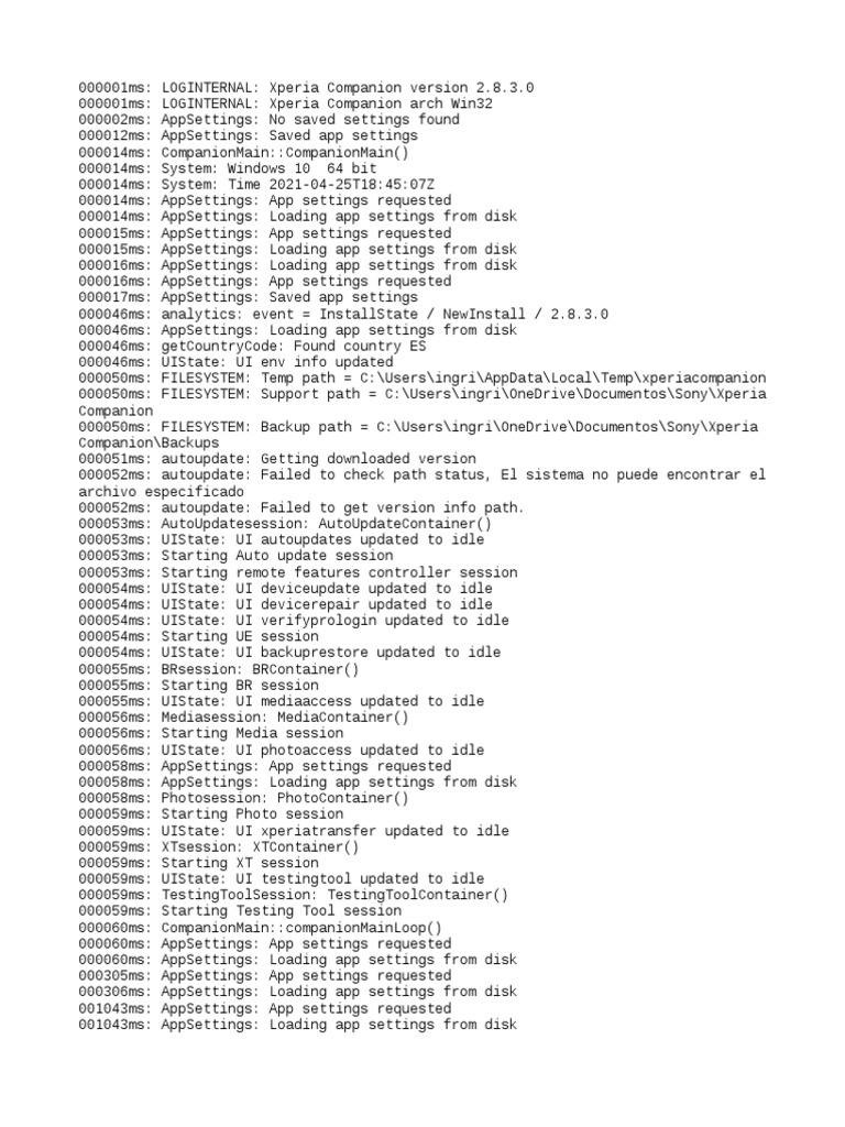 Xperia Companion Log Analysis | PDF | Mobile App | Microsoft Windows