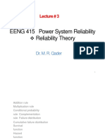 EENG 415 Power System Reliability Reliability Theory: Lecture # 3