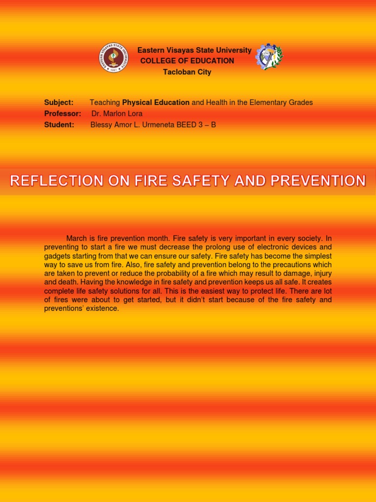 Fire Prevention Reflection PDF