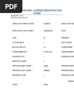 ONLINE DRIVING LICENSE REGISTRATION FORM Nepal