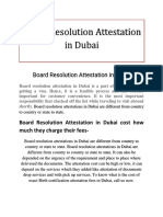 Board Resolution Attestation in Dubai