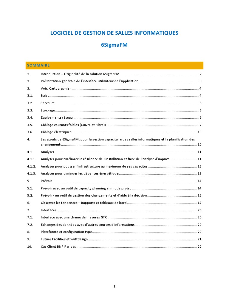 LOGICIEL DE GESTION DE DATA CENTERS 6SigmaFM | PDF | Centre de données ...