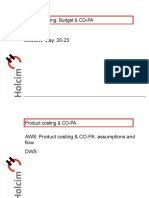 Product costing & CO-PA analysis: budgeting assumptions and actual cost flow