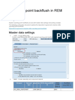 Reporting Point Backflush in REM Process