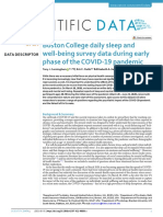 Boston College Daily Sleep and Well-Being Survey... Early Phase of Pandemic