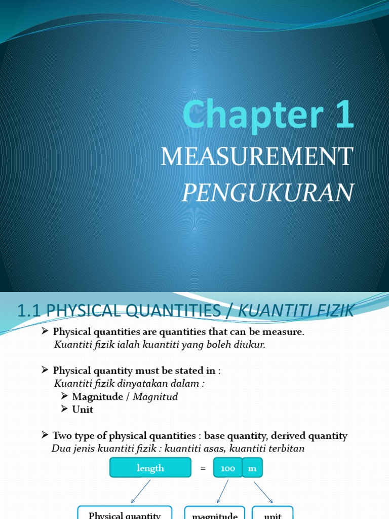 Chapter 1 Measurement | PDF | International System Of Units | Quantity