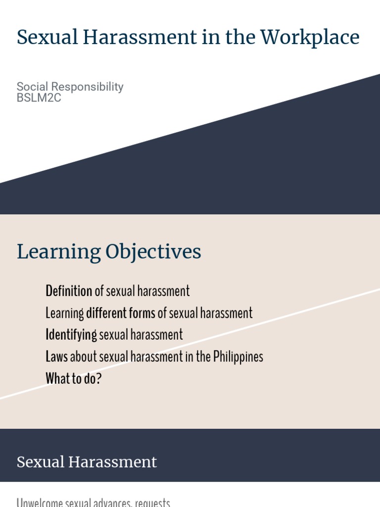 Sexual Harassment in The Workplace Notes | PDF | Sexual Harassment ...