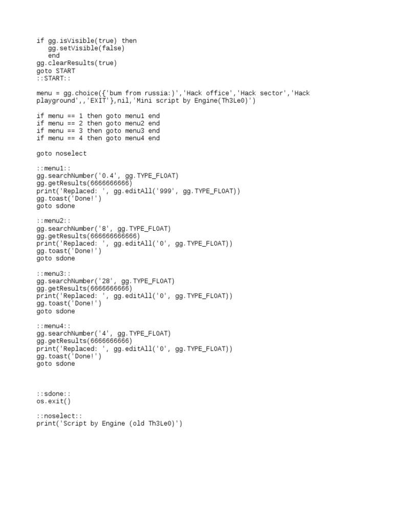 Mini Script - Lua | PDF