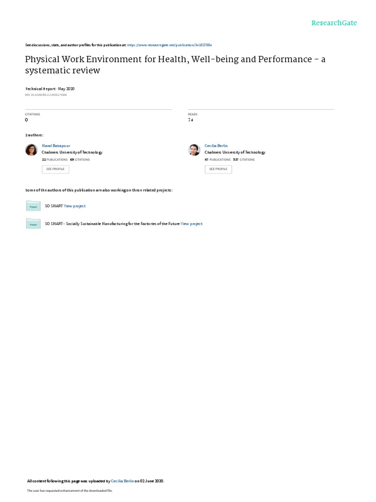 Physical Work Environment Review | PDF | Human Factors And Ergonomics ...