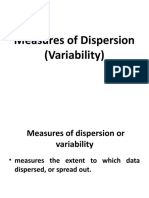Measures of Dispersion (Variability)