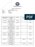 Statement of Account: Transaction Date Description Debit Credit Available Balance