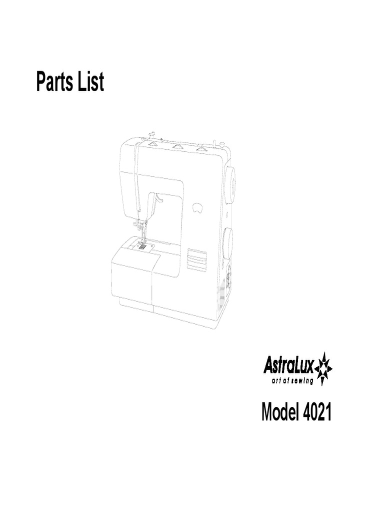 Parts List: Model 4021 | PDF | Screw | Sewing Machine
