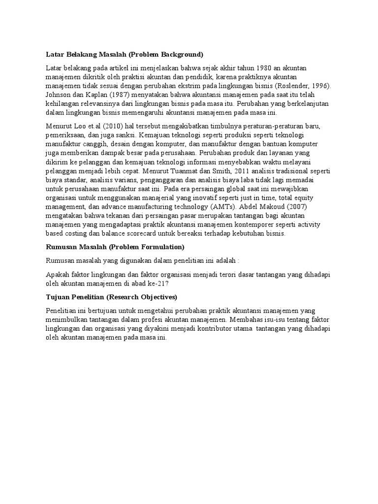 Probem Background, Problem Formulation, Research Objetives | PDF