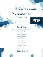 Year II Colloquium Presentation