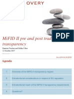 Pre and Post Trade Transparency Hosted by Allen and Overy Presentation Slides