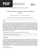 A Study On Malware and Malware Detection Techniques