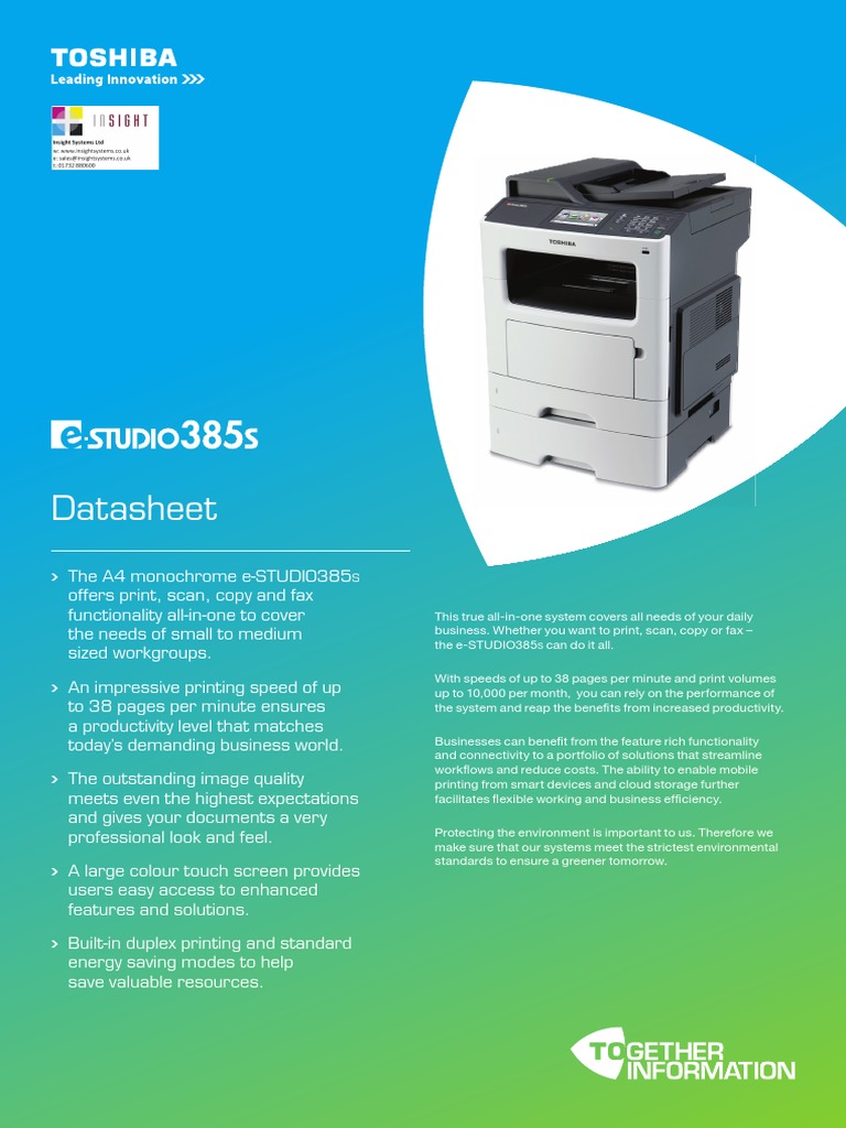 Estudio 385S | PDF | Fax | Printer (Computing)