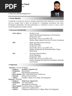 Resume of ARIFUZZAMAN TANVIR