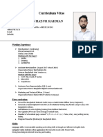 Curriculum Vitae: Mohammad Minhazur Rahman