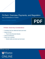 Fintech: Overview, Payments, and Regulation: Key Considerations in Fintech