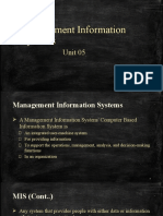 Management Information Systems: Unit 05