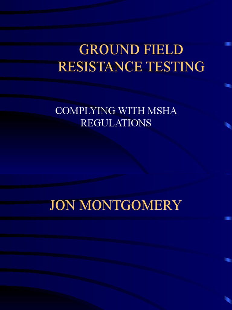 Ground Field Resistance Testing Complying With Msha Regulations PDF