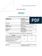 Hoja Seguridad Jabon MSDS Out Wax