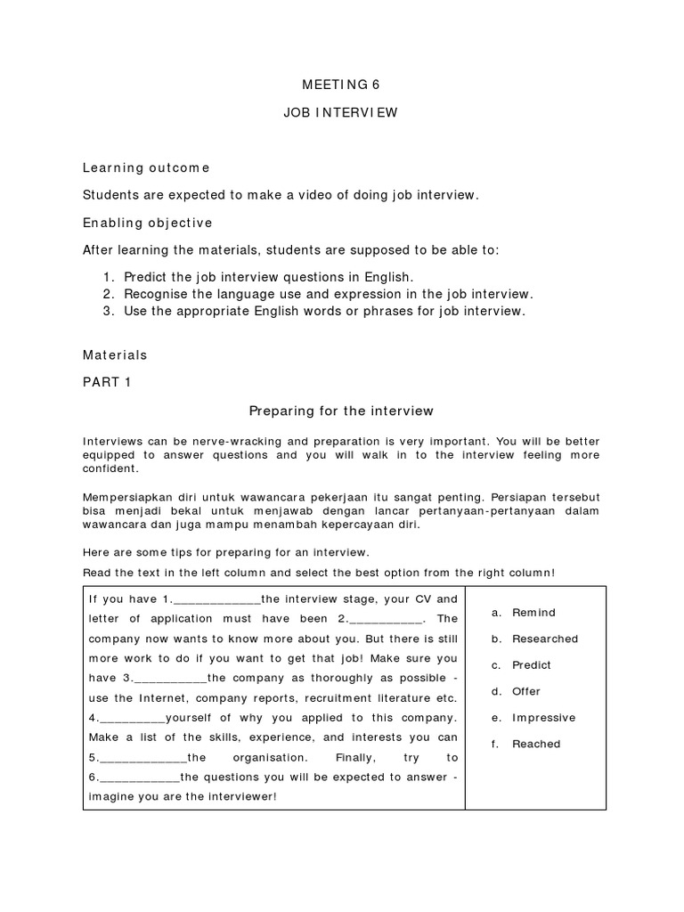 Job Interview Preparation Guide | PDF | Job Interview | Interview
