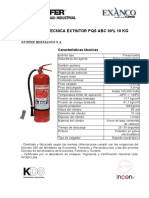 Ficha Tecnica Extintor Pqs Abc 90% 10 KG: Kupfer Hermanos S A Características Técnicas