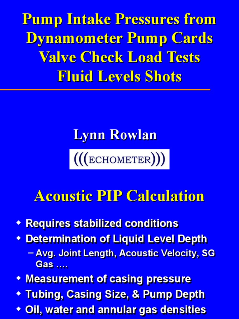 2 - Presentation - Echometer - PIP From Dyno Cards | PDF | Casing ...