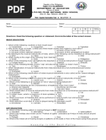 Third Quarter Pre-Assessment Grade 8 20-21