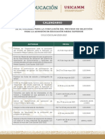 Calendario Concusión de Admision EMS 2020-2021