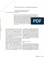 Oral Status and Prosthetic Factors Related To Residual Ridge Resorption Elderly Subjects