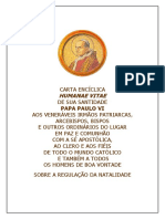 CARTA ENCÍCLICA HUMANIE VITAE