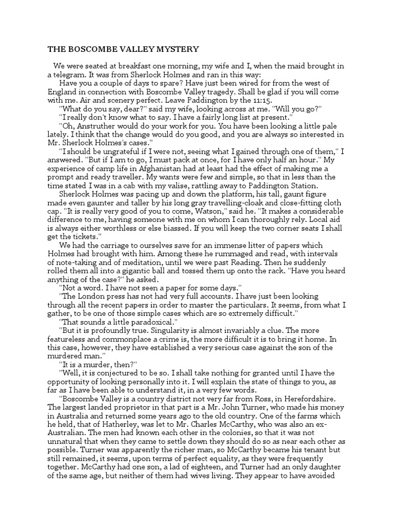 The Valley Mystery PDF Dr. Watson