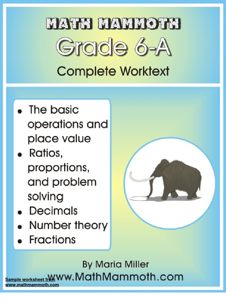 Math Mammoth Grade6A Samples PDF Fraction (Mathematics) Ratio