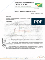 Ordenanza Municipal Nº 005-2015