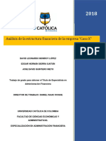 Análisis de La Estructura Financiera de La Empresa “Caso X”