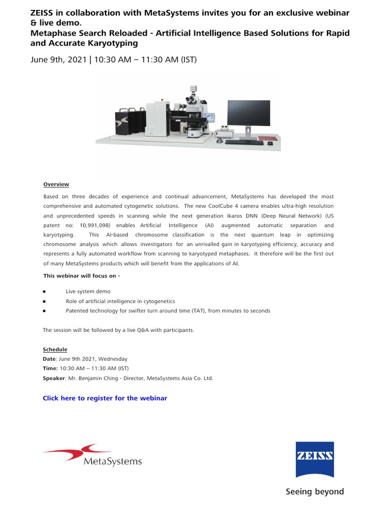 ZEISS MetaSystems Invitation | PDF
