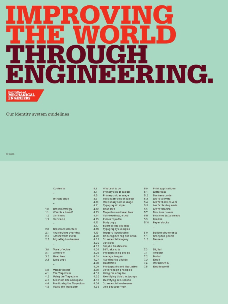 Institution of Mechanical Engineers IMechE Brand Guidelines | PDF ...