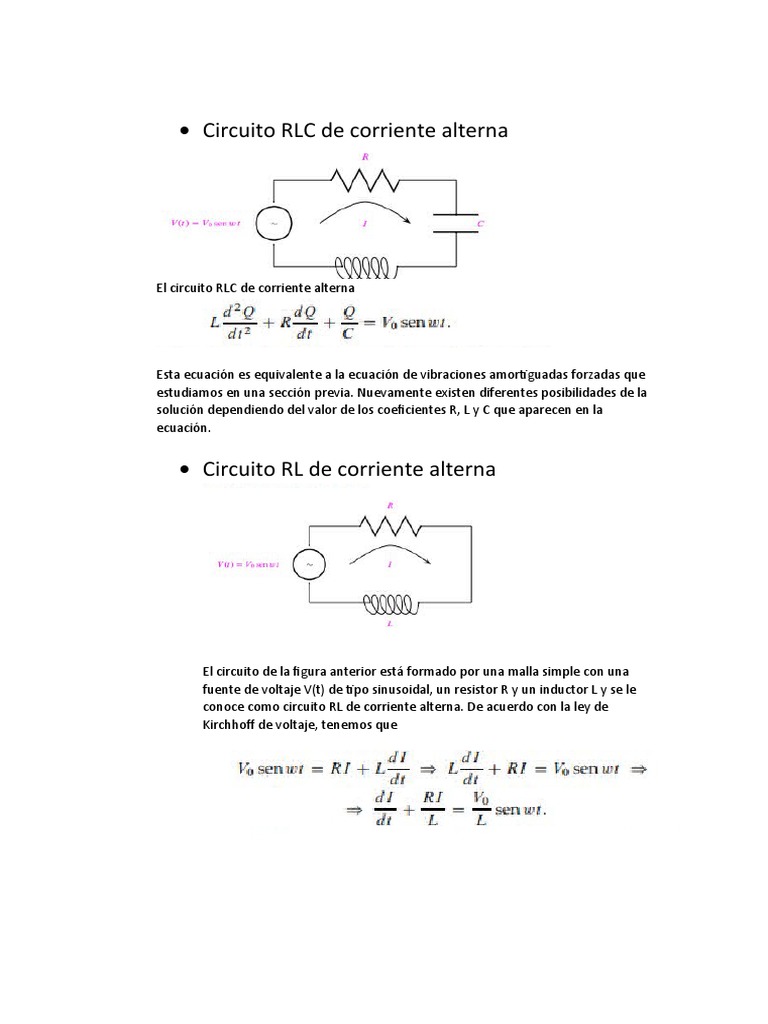 Circuito RLC de Corriente Alterna | PDF
