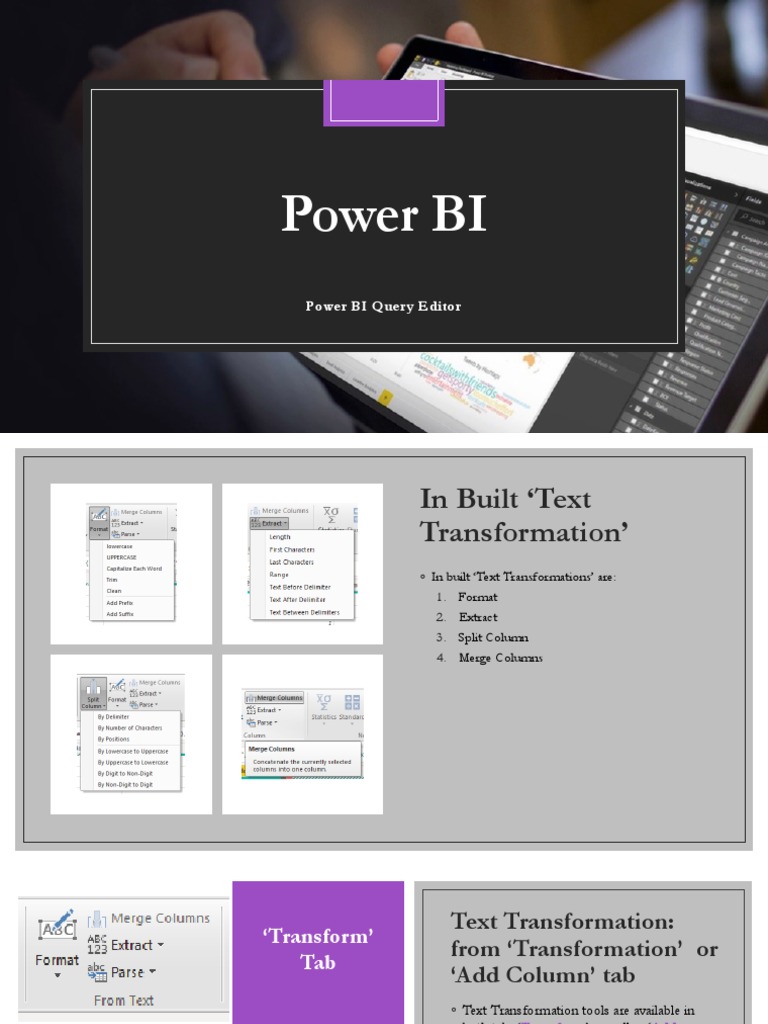 Power BI Text Transformation Guide | PDF | Letter Case | Microsoft Excel