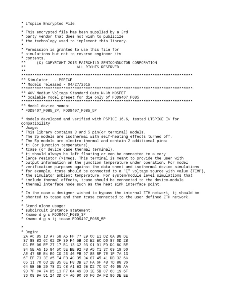 FDD9407 F085 Ltspice | PDF | Chess | Chess Theory