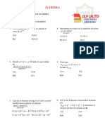 Examen bimestral de álgebra: problemas y ejercicios resueltos